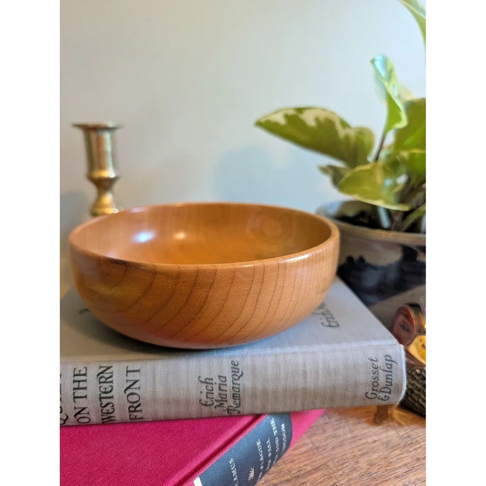 Vintage MCM Hand Turned Solid Myrtlewood Bowl 6